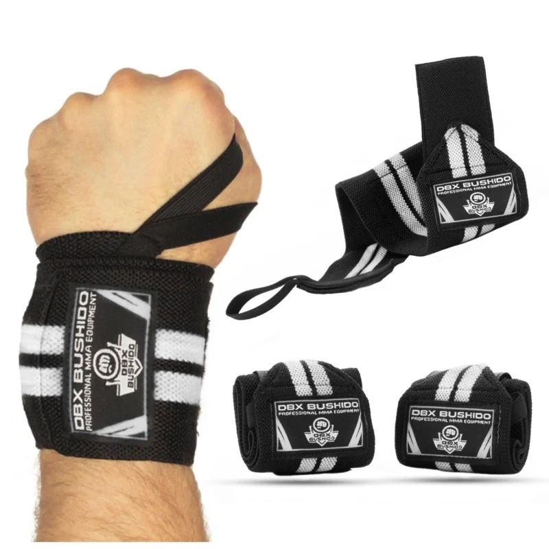 DBX Bushido - ELASTYCZNE USZTYWNIACZE - ŚCIĄGACZE NADGARSTKA, STABILIZATORY CZARNO-BIAŁE